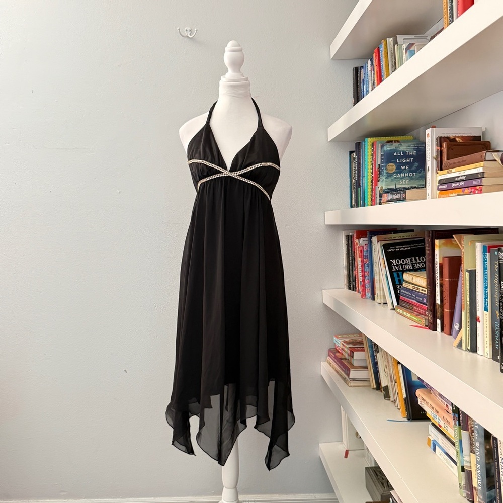 Lillie Rubin Black Chiffon Halter Dress | Y2K
Beaded Party Dress sz 6